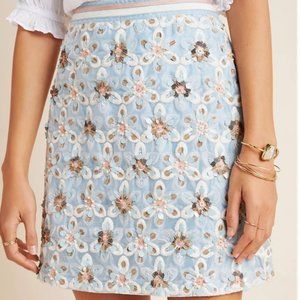 Maeve by Anthropologie Persephone Beaded Mini Skirt, Size 6